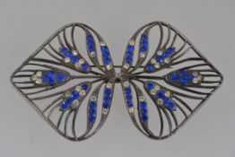 A large 1920s Art Nouveau white metal br