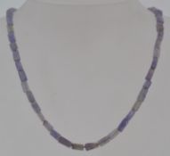 A vintage amethyst oblong bead necklace