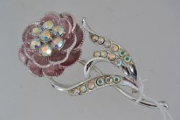 A huge white metal figural brooch pin in