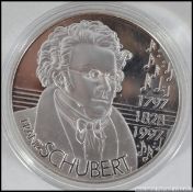 A silver 25 Ecu proof coin 1997.