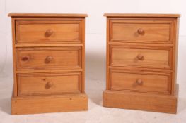 A good pair of Victorian style pine bedside chest of drawers / cabinets,