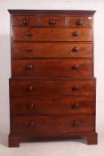 A 19th century Georgian mahogany chest on chest of drawers / tallboy.