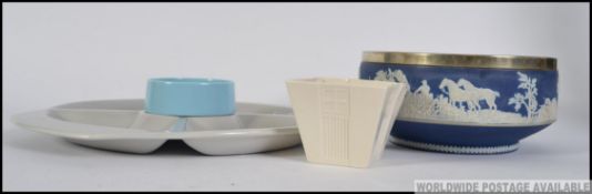 A small collection of ceramics to include a Adams Tunstall Jasperware dish,