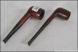 A near pair of vintage Dunhill ( white spot ) Root Briar pipes,