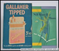 2 vintage 1950's advertising posters being wooden backed.