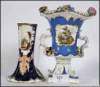 A 19th century English porcelain Campana vase,