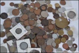 A collection of assorted vintage coins, various years and types.