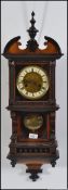 A Victorian HAC - Hamburg America regulator wall clock of architectural form having 8 day movement