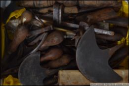 A large collection of vintage possibly Cobblers / leather makers tools, gauges etc.