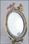 A Meissen porcelain Barbola / dressing-table mirror frame, late 19th century,