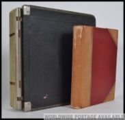 A vintage unused mid century large Twinlock Vulcan ' Thong ' ledger together with an unused leather