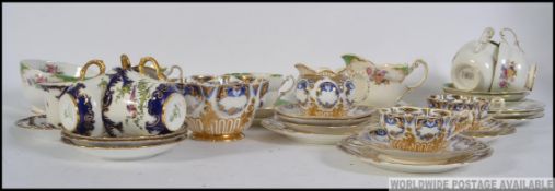 A beautiful George Jones Crescent China part tea service Rd 269725 together with a part Paragon