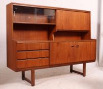 A retro teak wood 20th century sideboard / room divider, having glass sliding panel doors,