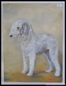 Suzanne Allon 1974. An oil on canvas painting study of a Terrier dog entitled Kim.