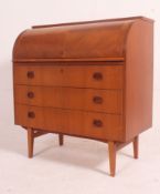 A retro / vintage Danish influence teak wood cylinder bureau,