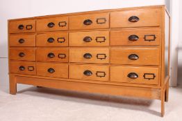 A stunning early to mid 20th century oak shop - Industrial haberdashery unit.