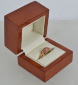 A hallmarked 9ct gold and diamond welsh gold ring by Clogau from the Am Byth collection with