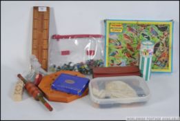 A collection of vintage and retro games and marbles,