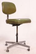 A retro 20th century swivel industrial machinist / draughtmans swivel chair,