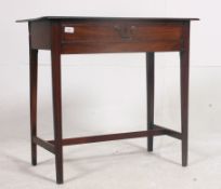 A 19th century Georgian mahogany hall table having fitted drawer to the frieze frame raised on