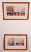 A pair of framed limited edition & our prints after artist R Gilronan / entitled Autumn in Paris
