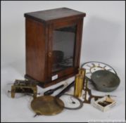 Clock movement, enamel dial, pendulum all in pieces,