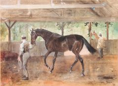 John Beer (circa 1860-circa 1930) ' Common at Childwickbury ' A framed and glazed watercolour