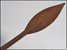 A late 19th century African tribal spear .