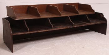 Two vintage late 19th early 20th century industrial sectional / pigeon hole oak desk tidys -