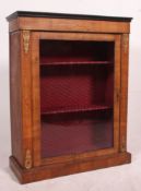 A19th century Victorian burr walnut inlaid pier cabinet.