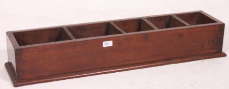 A Victorian mahogany 5 section trug / cutlery tray being of rectangular form on plinth.