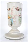 A beautiful Victorian large cut glass handpainted vase.