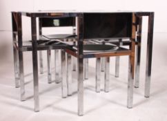 Frank Wardle / Vono - A stunning retro circa 1970's chrome and smoked glass dining along with four