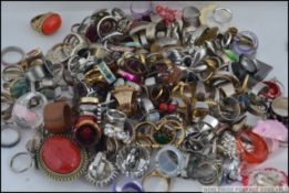 A good collection of costume jewellery rings, various designs and sizes,