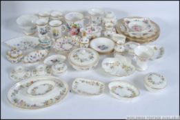 An assortment of china ware to include Royal Crown Derby (Antoinette) dishes and plates along with