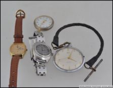 A Smiths 21 Jewels open faced fob watch together with a Citizen Cosmostarv2,