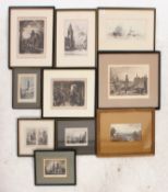 A good collection of framed and glazed 19th and 20th century lithographs / etchings to include
