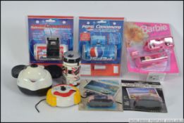 A collection of novelty cameras to include Bud, Carling, Micky Mouse, Clown design, Barbie.