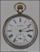 A Silver open face Pocket watch, by H.