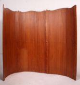 A fabulous mid century ladies large teak tambour rolling / folding dressing screen / vanity screen