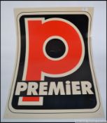 A large 1960's double sided shop advertising display sign for Premier Drums,