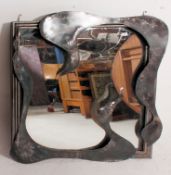 An unusual contemporary / modernist brutalist large Art wall mirror.