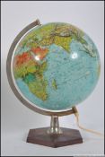A retro 1976 A retro 1970's Danish made Scan Globe terrestrial illuminated globe,