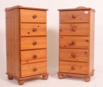 A pair of good pine pedestal chest of drawers,