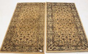 2 20th century silk and wool Chinese floor rugs,