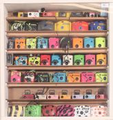 A collection of retro novelty childrens / portable cameras, all of different designs,