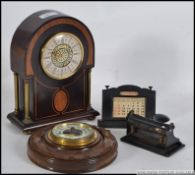 A mixed lot to include a vintage desk calendar , vintage hole punch ,
