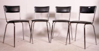 A set of four retro / vintage chrome framed stacking chairs,