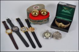 A collection of Gents wrist watches and pocket watches to include Rotary,