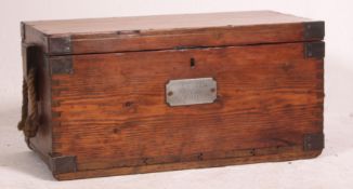 A vintage early 20th century industrial pine chest,
